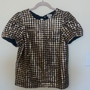 JCrew checkered sparky top